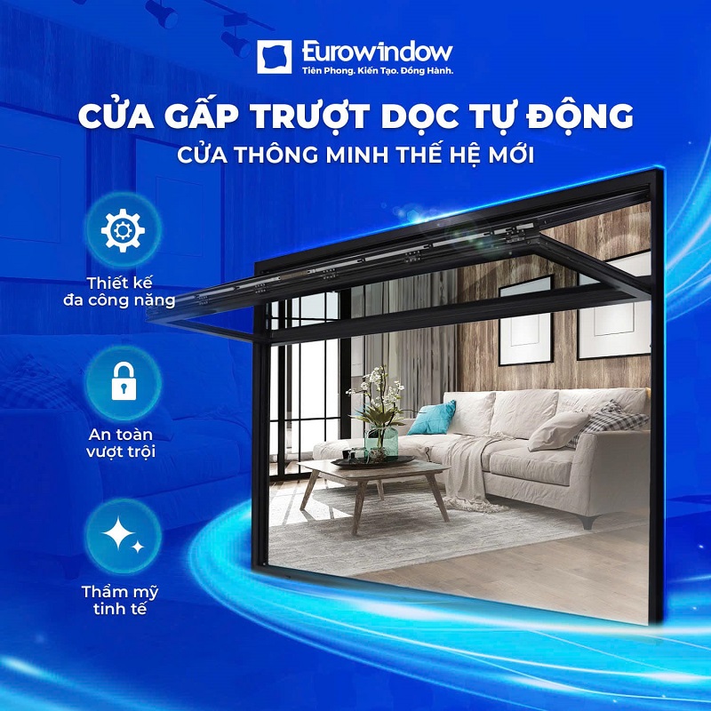 Cửa Gấp Trượt Dọc Tự Động Eurowindow
