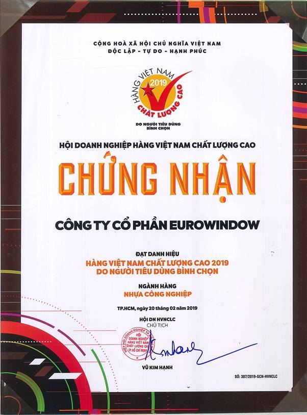 Danh Hiệu Eurowindow Danh Hiệu Eurowindow