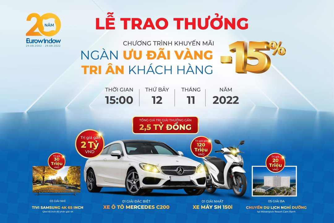 Eurowindow tổ chức lễ trao thưởng cho khách hàng